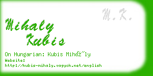 mihaly kubis business card